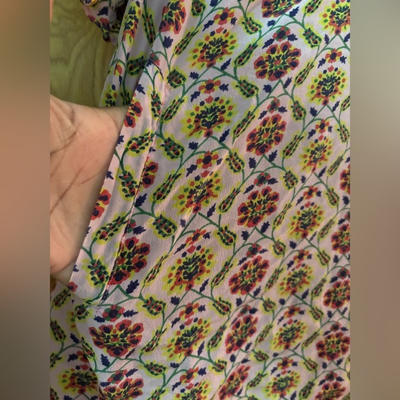Banjanan Multicolor floral Patterned split neck pop over blouse M - Picture 5 of 7